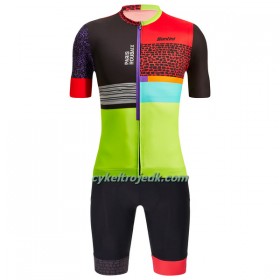 Cykeltøj + Cykelshorts Santini 2023 Paris-Roubaix Forger Des Heroes Gul Rød Sort